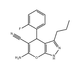 6-amino-4-(2-fluorophenyl)-3-propyl-2,4-dihydropyrano[2,3-c]pyrazole-5-carbonitrile