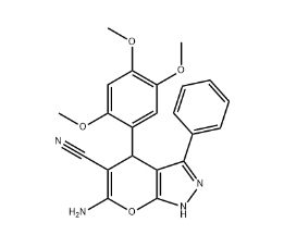 6-amino-3-phenyl-4-(2,4,5-trimethoxyphenyl)-1,4-dihydropyrano[2,3-c]pyrazole-5-carbonitrile