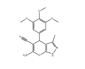 Pyrano[2,3-c]pyrazole-5-carbonitrile, 6-amino-1,4-dihydro-3-methyl-4-(3,4,5-trimethoxyphenyl)-