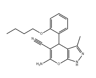 6-amino-4-(2-butoxyphenyl)-3-methyl-2,4-dihydropyrano[2,3-c]pyrazole-5-carbonitrile