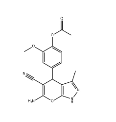 4-(6-amino-5-cyano-3-methyl-1,4-dihydropyrano[2,3-c]pyrazol-4-yl)-2-methoxyphenyl acetate