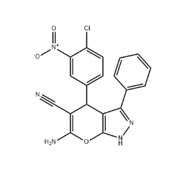 6-amino-4-(4-chloro-3-nitrophenyl)-3-phenyl-1,4-dihydropyrano[2,3-c]pyrazole-5-carbonitrile