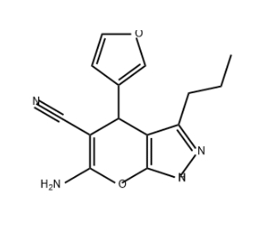 Pyrano[2,3-c]pyrazole-5-carbonitrile, 6-amino-4-(3-furanyl)-1,4-dihydro-3-propyl-