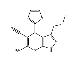 6-amino-3-(methoxymethyl)-4-(2-thienyl)-1,4-dihydropyrano[2,3-c]pyrazole-5-carbonitrile