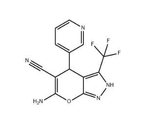 6-amino-4-(pyridin-3-yl)-3-(trifluoromethyl)-1,4-dihydropyrano[2,3-c]pyrazole-5-carbonitrile