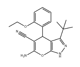 6-AMINO-3-TERT-BU-4-(2-ETHOXY-PH)1,4-DIHYDROPYRANO(2,3-C)PYRAZOLE-5-CARBONITRILE