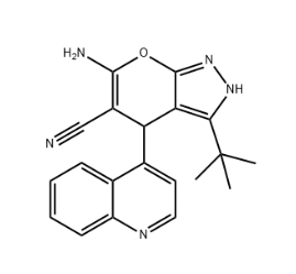 6-amino-3-(tert-butyl)-4-(4-quinolinyl)-2,4-dihydropyrano[2,3-c]pyrazole-5-carbonitrile