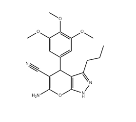 6-amino-3-propyl-4-(3,4,5-trimethoxyphenyl)-1,4-dihydropyrano[2,3-c]pyrazole-5-carbonitrile