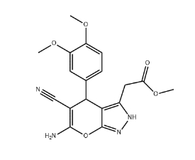 methyl 2-[6-amino-5-cyano-4-(3,4-dimethoxyphenyl)-2,4-dihydropyrano[2,3-c]pyrazol-3-yl]acetate