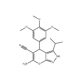 6-amino-3-(propan-2-yl)-4-(3,4,5-trimethoxyphenyl)-2H,4H-pyrano[2,3-c]pyrazole-5-carbonitrile