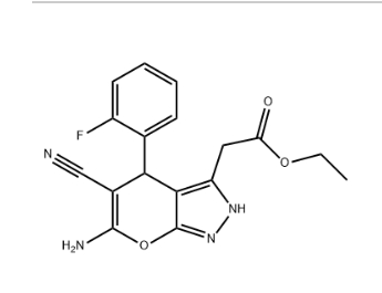 ethyl 2-[6-amino-5-cyano-4-(2-fluorophenyl)-2,4-dihydropyrano[2,3-c]pyrazol-3-yl]acetate