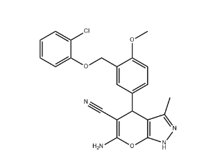 6-amino-4-{3-[(2-chlorophenoxy)methyl]-4-methoxyphenyl}-3-methyl-1,4-dihydropyrano[2,3-c]pyrazole-5-carbonitrile