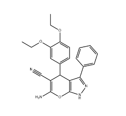 6-amino-4-(3,4-diethoxyphenyl)-3-phenyl-2,4-dihydropyrano[2,3-c]pyrazole-5-carbonitrile