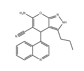 6-amino-3-propyl-4-(quinolin-4-yl)-2H,4H-pyrano[2,3-c]pyrazole-5-carbonitrile