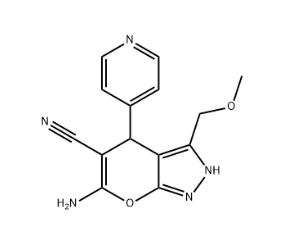 6-amino-3-(methoxymethyl)-4-(4-pyridinyl)-1,4-dihydropyrano[2,3-c]pyrazole-5-carbonitrile