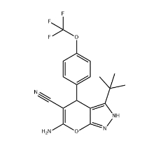 6-amino-3-tert-butyl-4-[4-(trifluoromethoxy)phenyl]-2H,4H-pyrano[2,3-c]pyrazole-5-carbonitrile