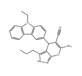 6-amino-4-(9-ethylcarbazol-3-yl)-3-propyl-2,4-dihydropyrano[2,3-c]pyrazole-5-carbonitrile