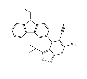 6-amino-3-tert-butyl-4-(9-ethyl-9H-carbazol-3-yl)-2,4-dihydropyrano[2,3-c]pyrazole-5-carbonitrile