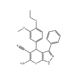 6-amino-4-(4-ethoxy-3-methoxyphenyl)-3-phenyl-1,4-dihydropyrano[2,3-c]pyrazole-5-carbonitrile