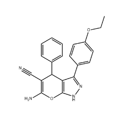 6-amino-3-(4-ethoxyphenyl)-4-phenyl-2,4-dihydropyrano[2,3-c]pyrazole-5-carbonitrile