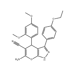 6-amino-4-(2,4-dimethoxyphenyl)-3-(4-ethoxyphenyl)-2,4-dihydropyrano[2,3-c]pyrazole-5-carbonitrile