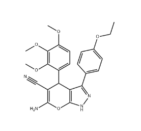 6-amino-3-(4-ethoxyphenyl)-4-(2,3,4-trimethoxyphenyl)-2,4-dihydropyrano[2,3-c]pyrazole-5-carbonitrile