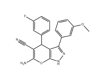 6-amino-4-(3-fluorophenyl)-3-(3-methoxyphenyl)-2,4-dihydropyrano[2,3-c]pyrazole-5-carbonitrile