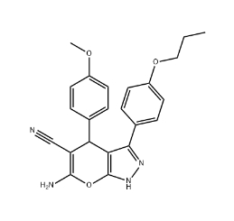 6-amino-4-(4-methoxyphenyl)-3-(4-propoxyphenyl)-2,4-dihydropyrano[2,3-c]pyrazole-5-carbonitrile