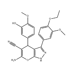 6-amino-3-(4-ethoxy-3-methoxyphenyl)-4-(3-hydroxy-4-methoxyphenyl)-2,4-dihydropyrano[2,3-c]pyrazole-5-carbonitrile