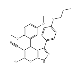 6-amino-4-(2,5-dimethoxyphenyl)-3-(4-propoxyphenyl)-2,4-dihydropyrano[2,3-c]pyrazole-5-carbonitrile