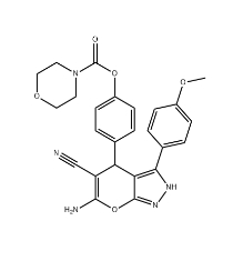 4-Morpholinecarboxylic acid, 4-[6-amino-5-cyano-2,4-dihydro-3-(4-methoxyphenyl)pyrano[2,3-c]pyrazol-4-yl]phenyl ester