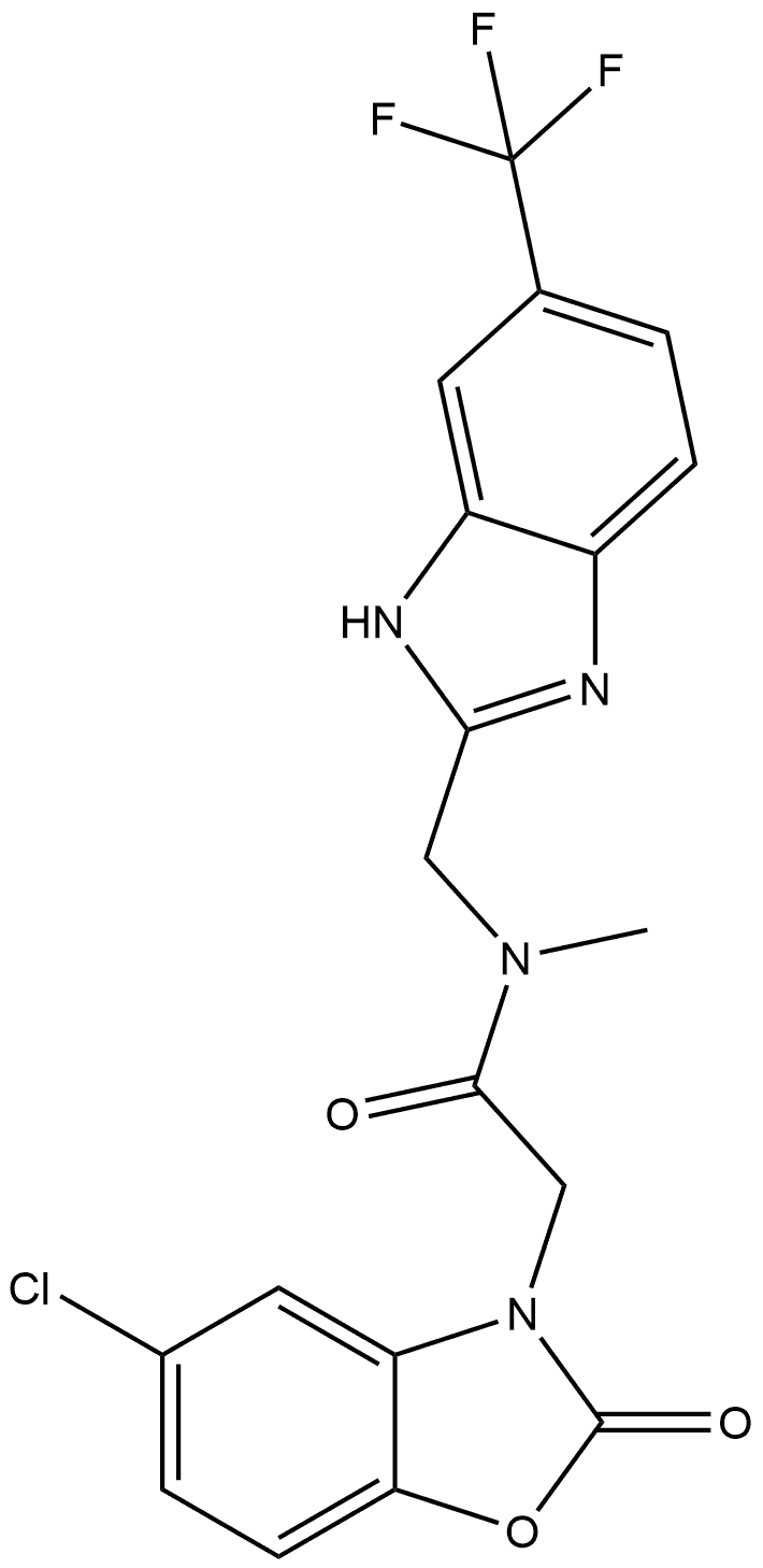 5-Chloro-N-methyl-2-oxo-N-[[6-(trifluoromethyl)-1H-benzimidazol-2-yl]methyl]-3(2H)-benzoxazoleacetamide