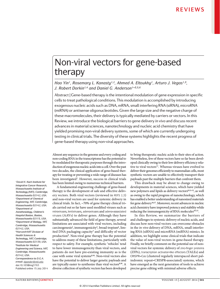 Nature Reviews Genetics 2014, 15(8):541-55.