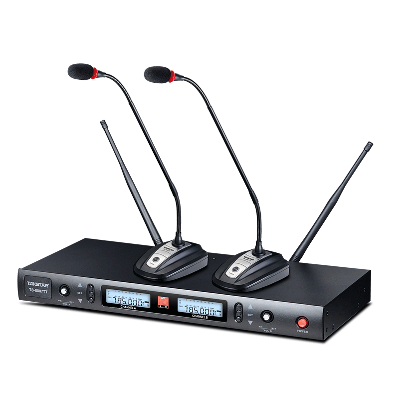 Takstar得胜 TS-8807一托二无线手持话筒 得胜U段会议演出领夹麦克风