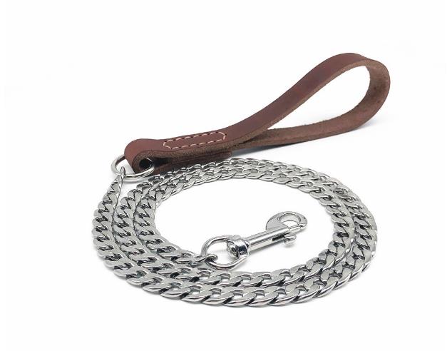 304 Stainless Steel Leather Pet Leash